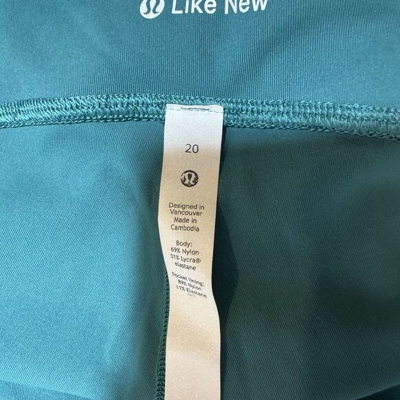 Lululemon Swift Speed HR Tight 28”Luxtreme Teal Lagoon Pockets Women Plus Sz 20 - Picture 9 of 11